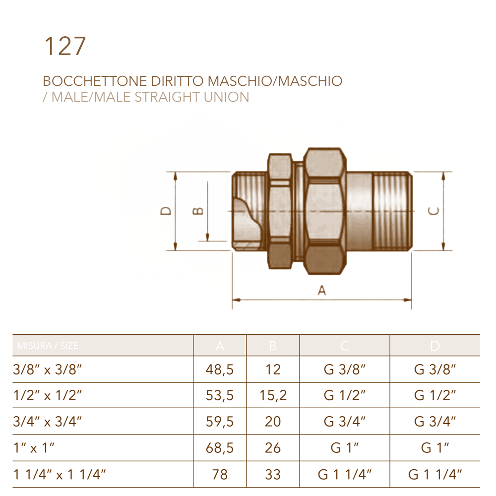 Comisa Ø3/4″ ЗЗ (7711110) Габаритные размеры