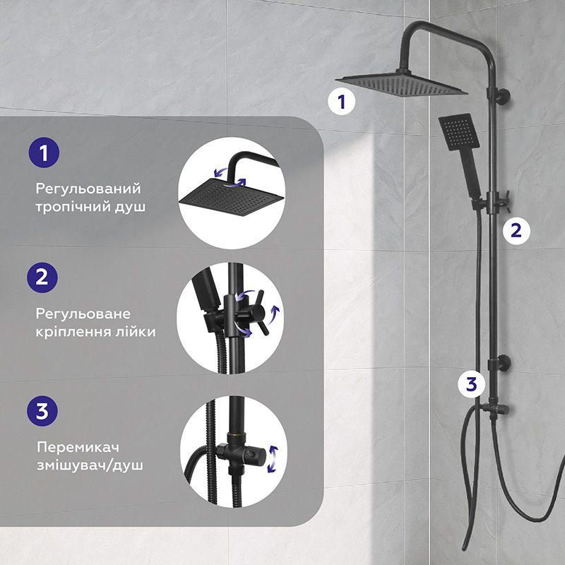 Душевая система Britc XY-1218B внешний вид - фото 9