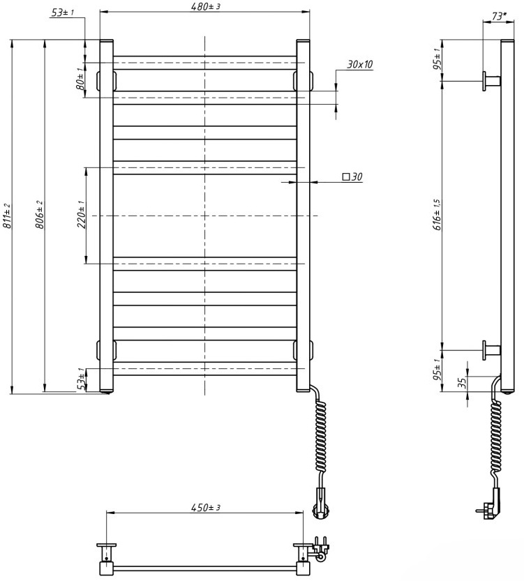 Domingo Axis 480x800, права (12-274050-4880) Габаритні розміри