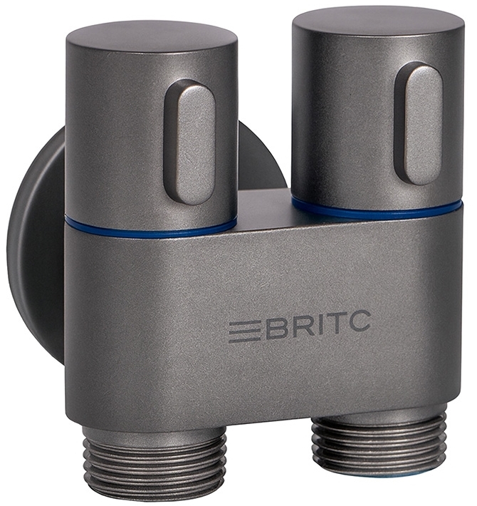 Кран сантехнический Britc DMD 1/2”x1/2” антрацит