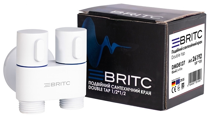 Кран сантехнический Britc DMD 1/2”x1/2” белый цена 252 грн - фотография 2