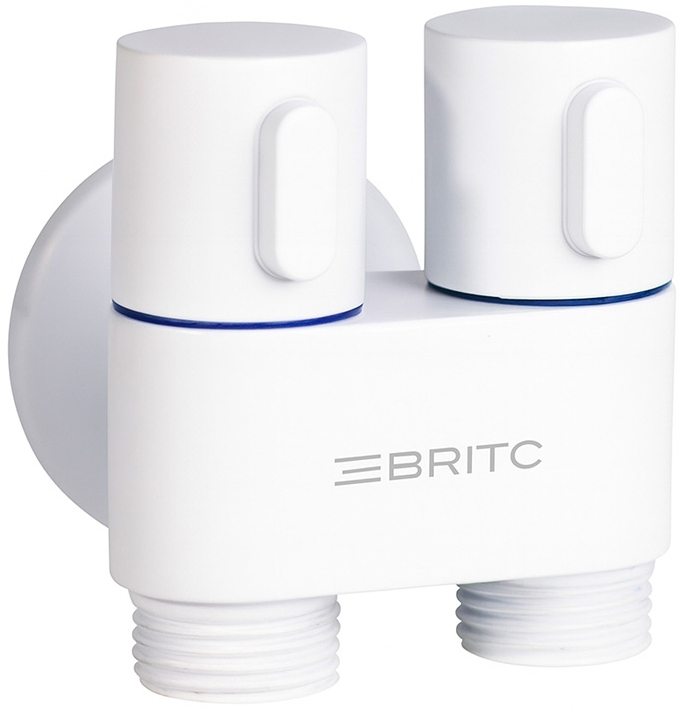 Кран сантехнический Britc DMD 1/2”x1/2” белый