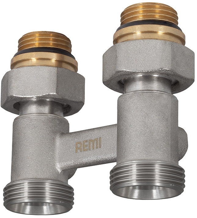 Кран радіаторний Remi прямий для нижнього підключення бінокль 3/4”x1/2”