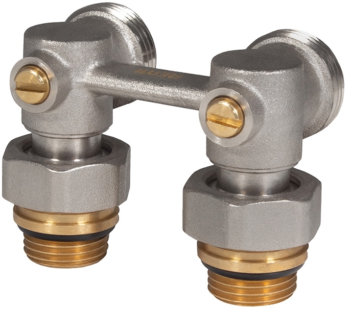 Кран радіаторний Remi кутовий для нижнього підключення бінокль 3/4”x1/2”