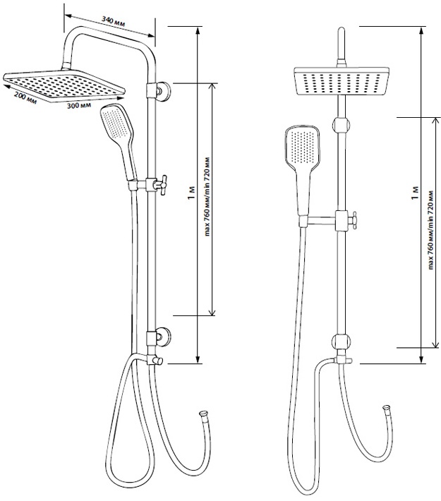 Britc XY-1225B + VSB-3 Габаритные размеры
