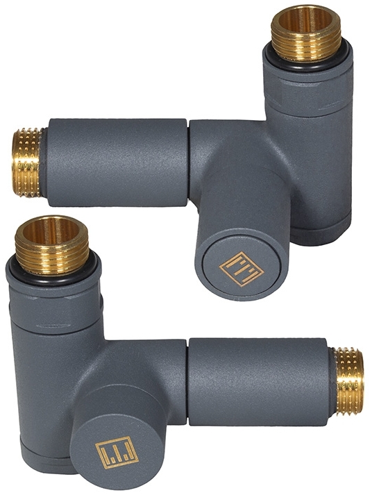 Комплект кранів під ТЕН Ideale Senso 1/2”x1/2” антрацит ціна 1874 грн - фотографія 2