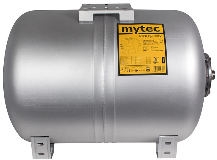Гідроакумулятор Mytec 100 л з захисним покриттям (горизонтальний) ціна 7850 грн - фотографія 2