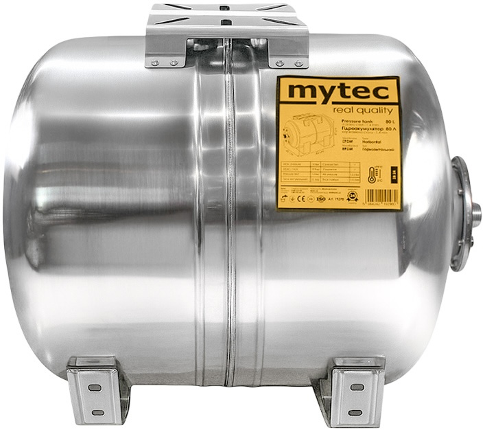 Гідроакумулятор Mytec 80 л з нержавійки (горизонтальний)