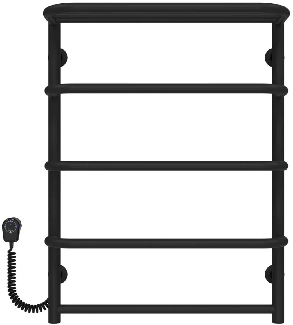 Рушникосушка Deffi Стандарт з полицею П5 500x700, чорна, EF16, ліве підключення (D.SP.70.50.5.E.B.L.5) ціна 4710 грн - фотографія 2