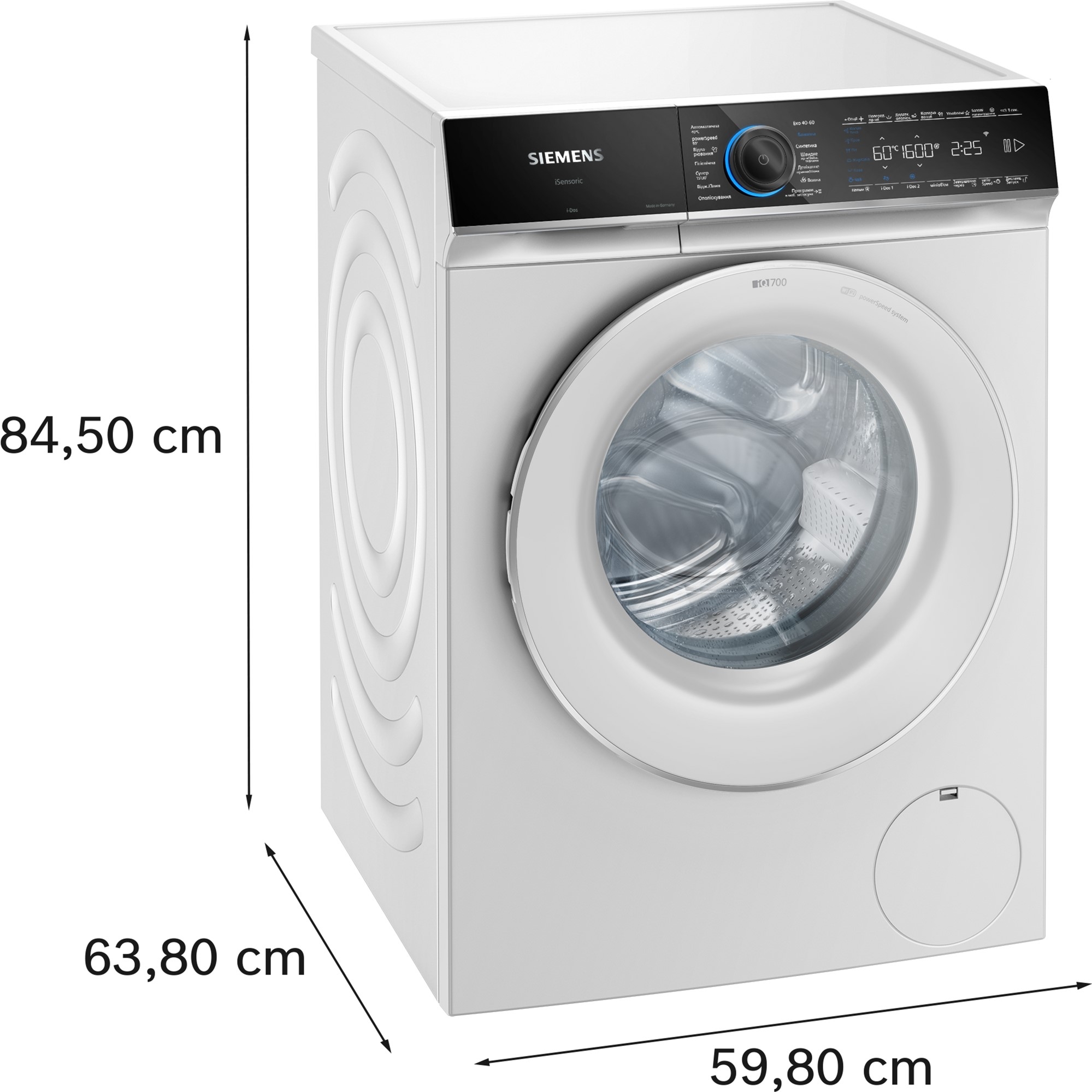Siemens WG56B2A1UA Габаритные размеры