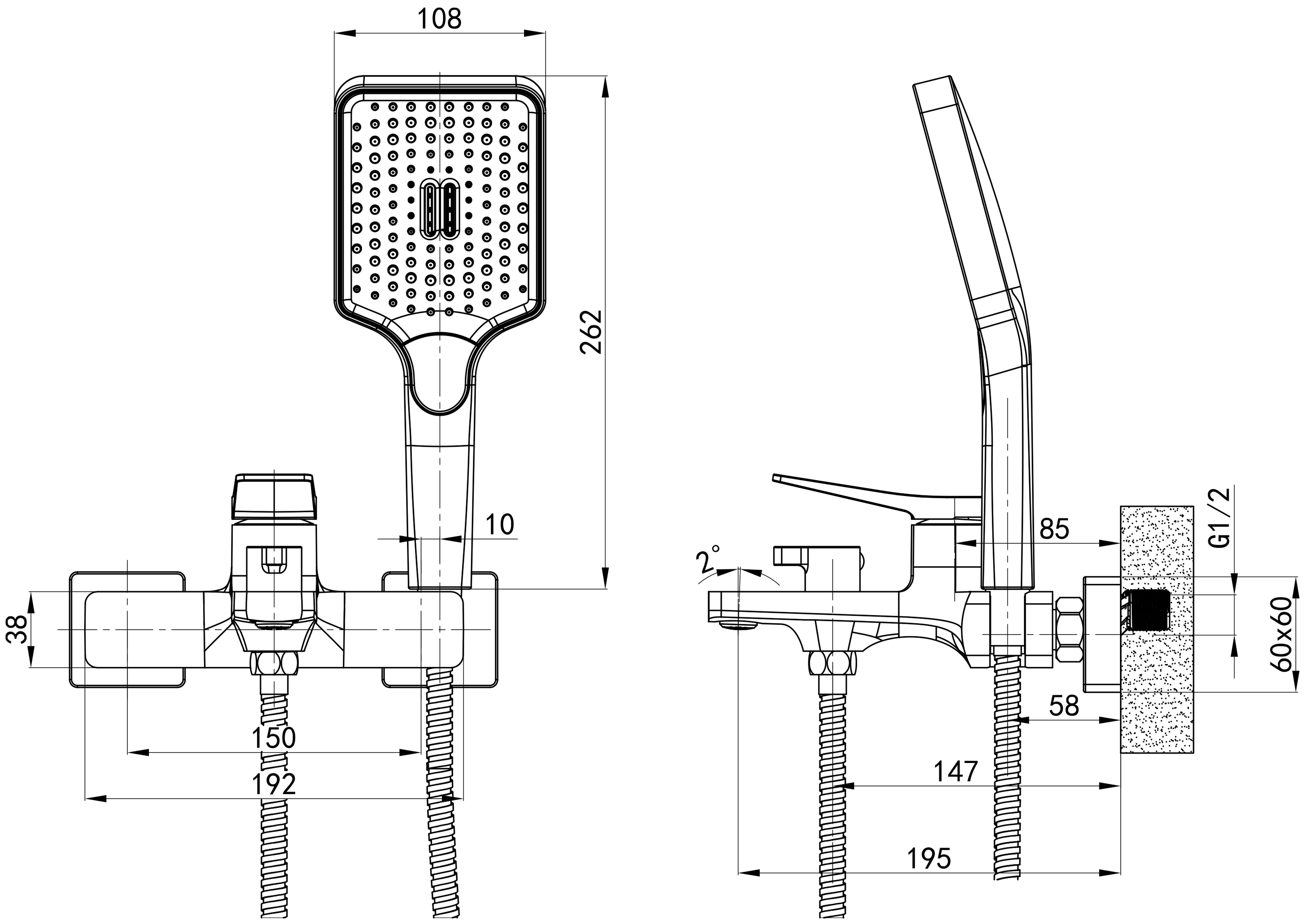 Q-Tap Nando Chrome (QTNAN259CRM48651) Габаритные размеры