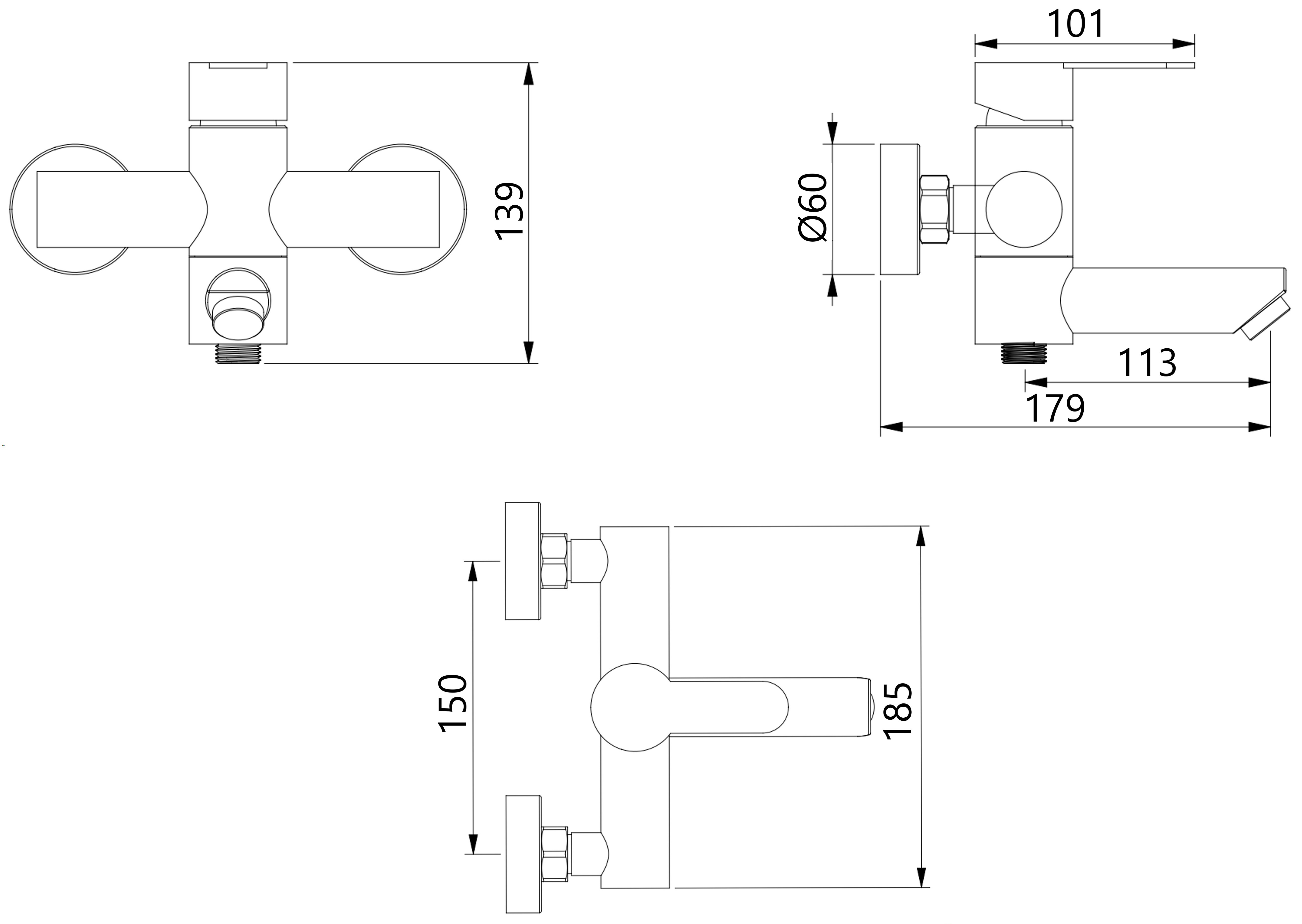 Brinex Pure 006 Nickel (BRIPUR006NKL) Габаритные размеры