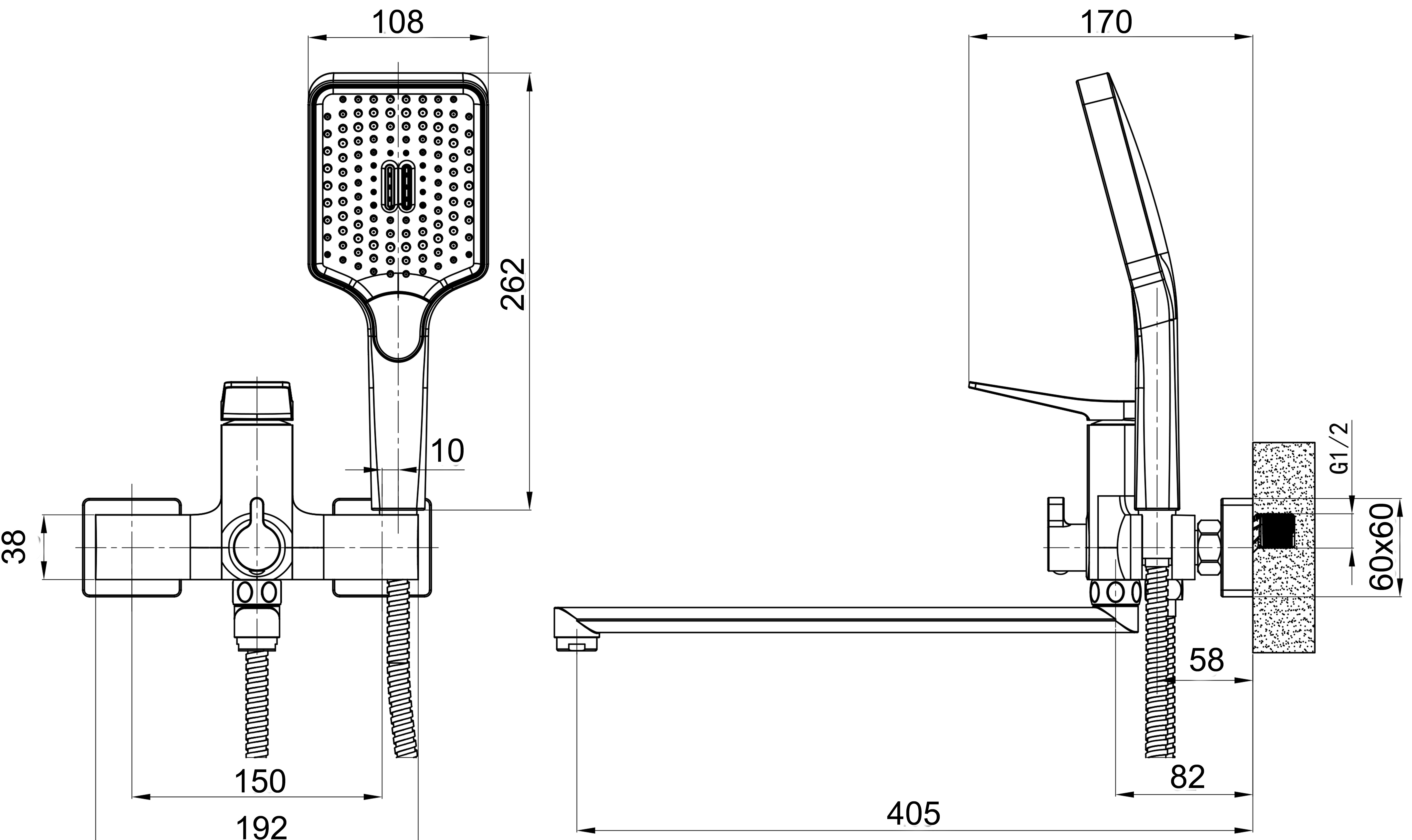 Q-Tap Nando Chrome (QTNAN260CRM48652) Габаритні розміри