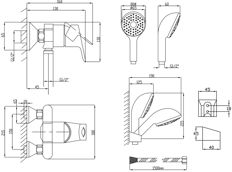 Lidz 41 86 010 Chrome (LD4186010CRM35124) Габаритні розміри