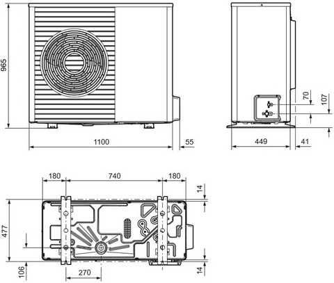 Vaillant aroTHERM split VWL 75/5 AS 230V + VWL 77/5 IS Габаритні розміри