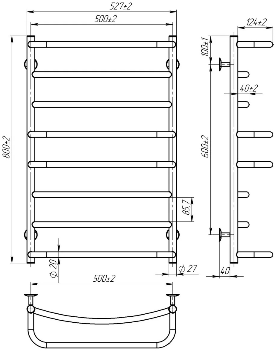 Deffi Аквамікс П8 500x800, біла, EF16, ліве підключення (D.AM.80.50.8.E.W.L.5) Габаритні розміри