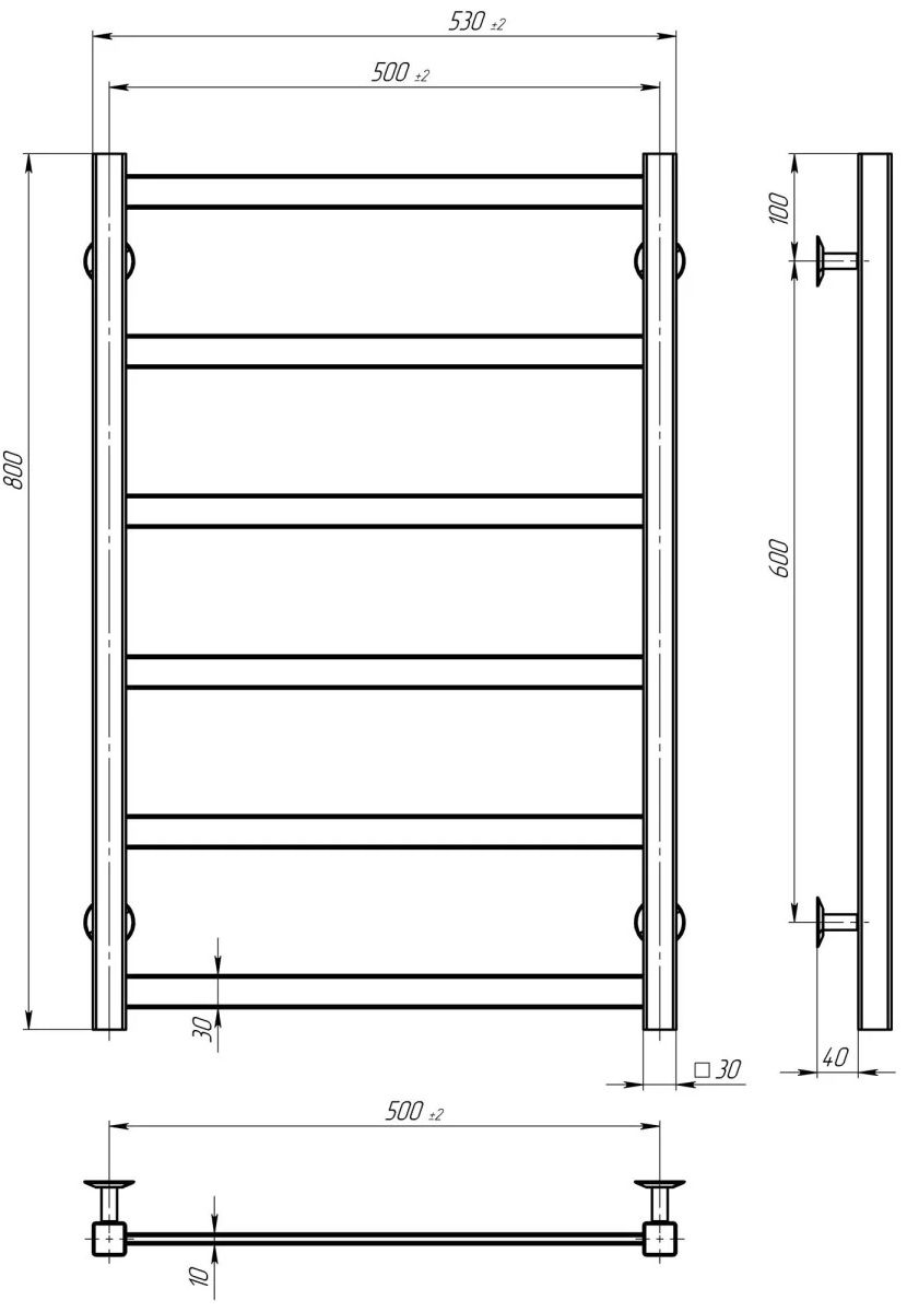 Deffi Avast П6 500x800, біла, WD04, праве підключення (B.AV.80.50.6.E.W.R.4) Габаритні розміри