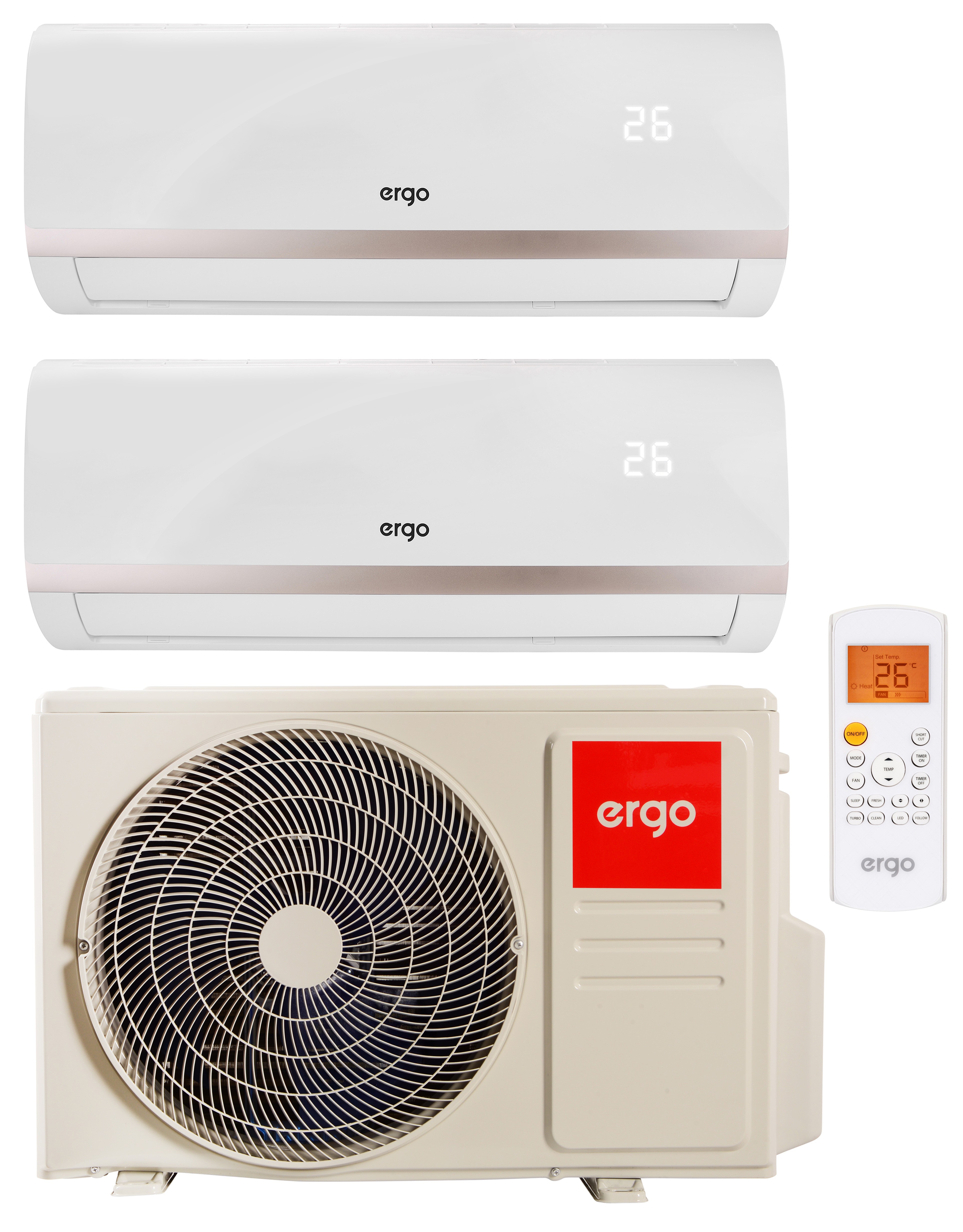 Цена комплект мульти-сплит системы Ergo ACI 1835 ODU MSH(2) + ACI 0935 IDU MSW W х 2 в Киеве