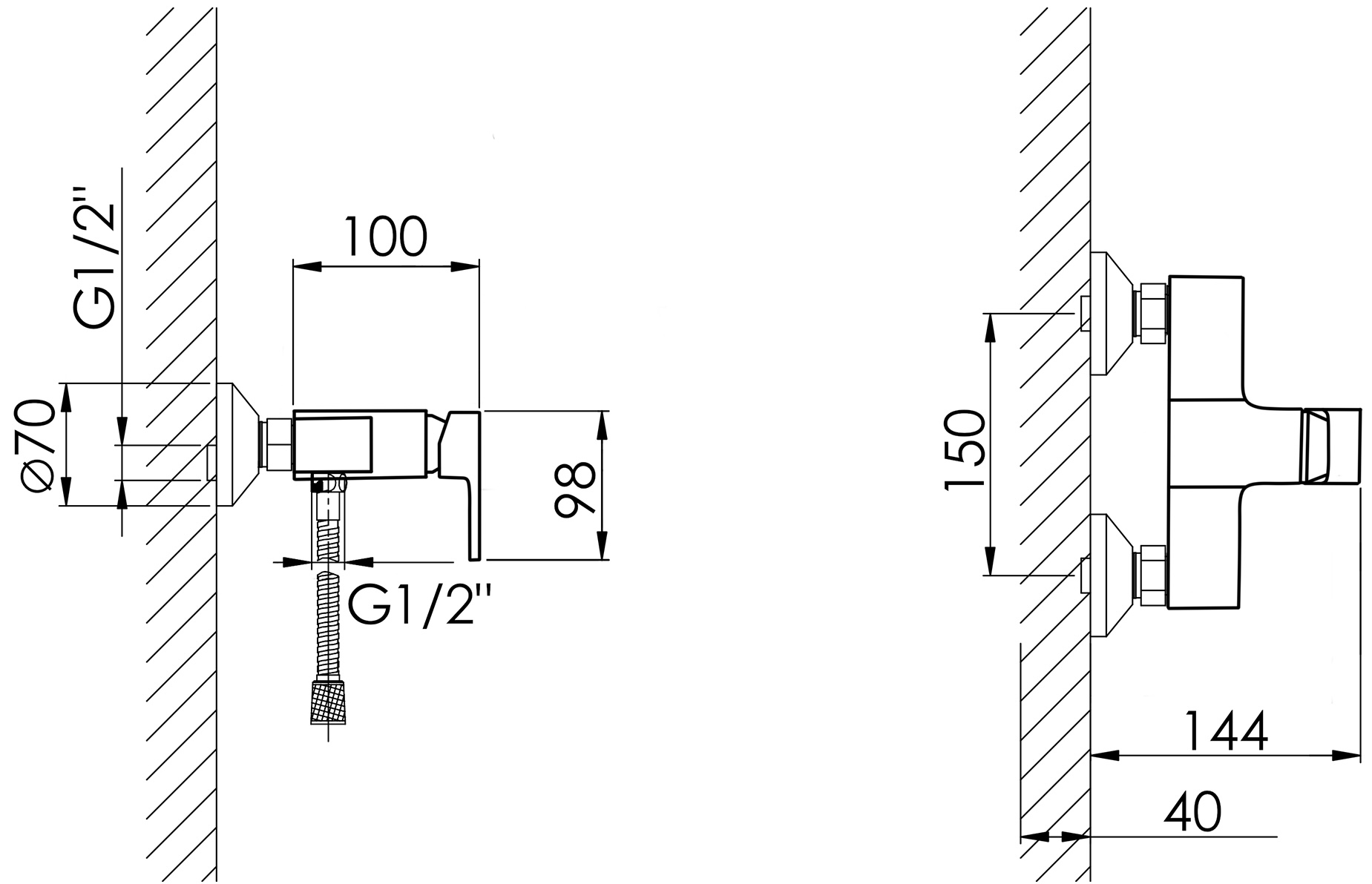 Lidz Wawel 010 Chrome (LDWAW010CRM45390) Габаритные размеры