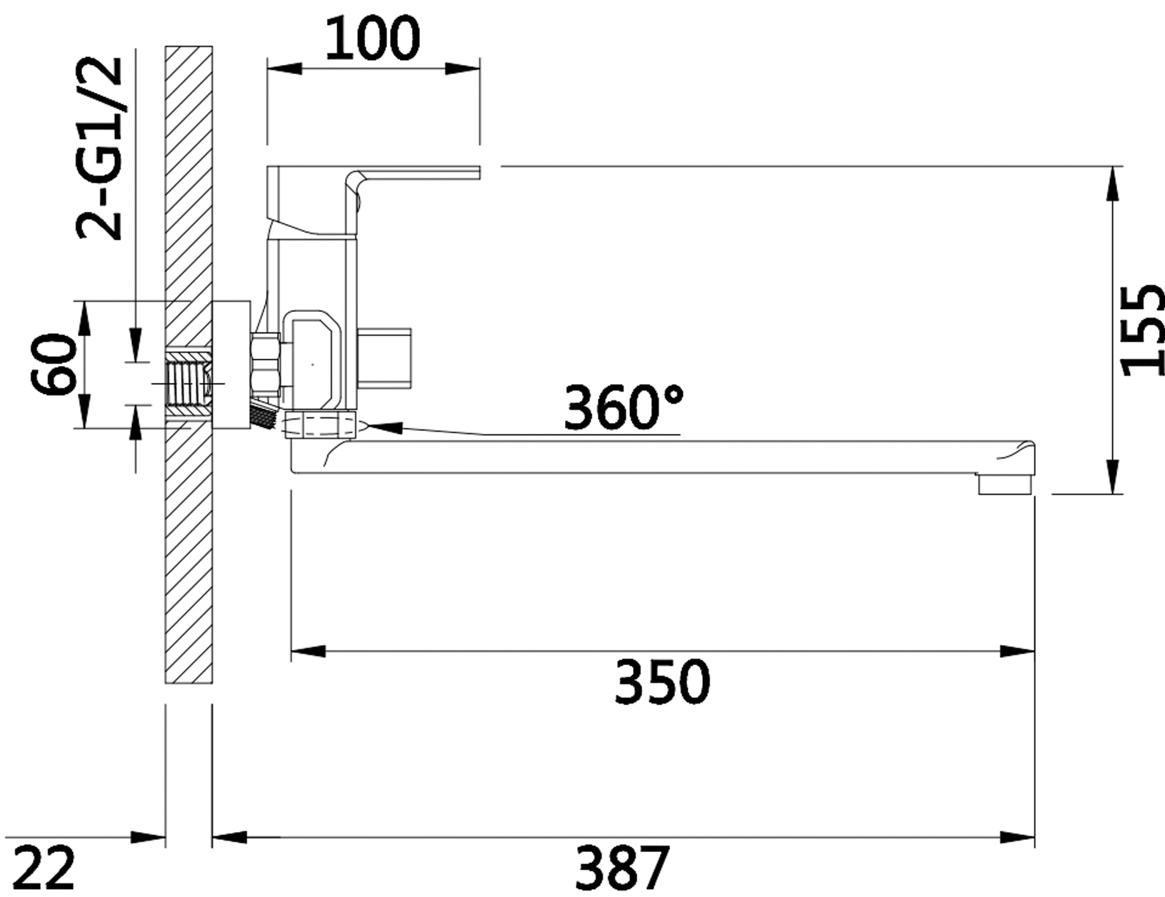 Lidz Dozorca 005 Chrome (LDDOZ005CRM45405) Габаритні розміри