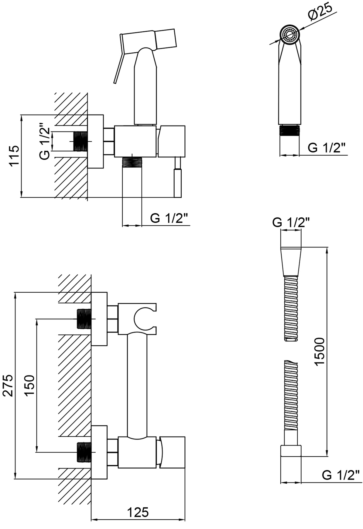 Lidz Aria 110 Nickel (LDARI110NKS43393) Габаритные размеры