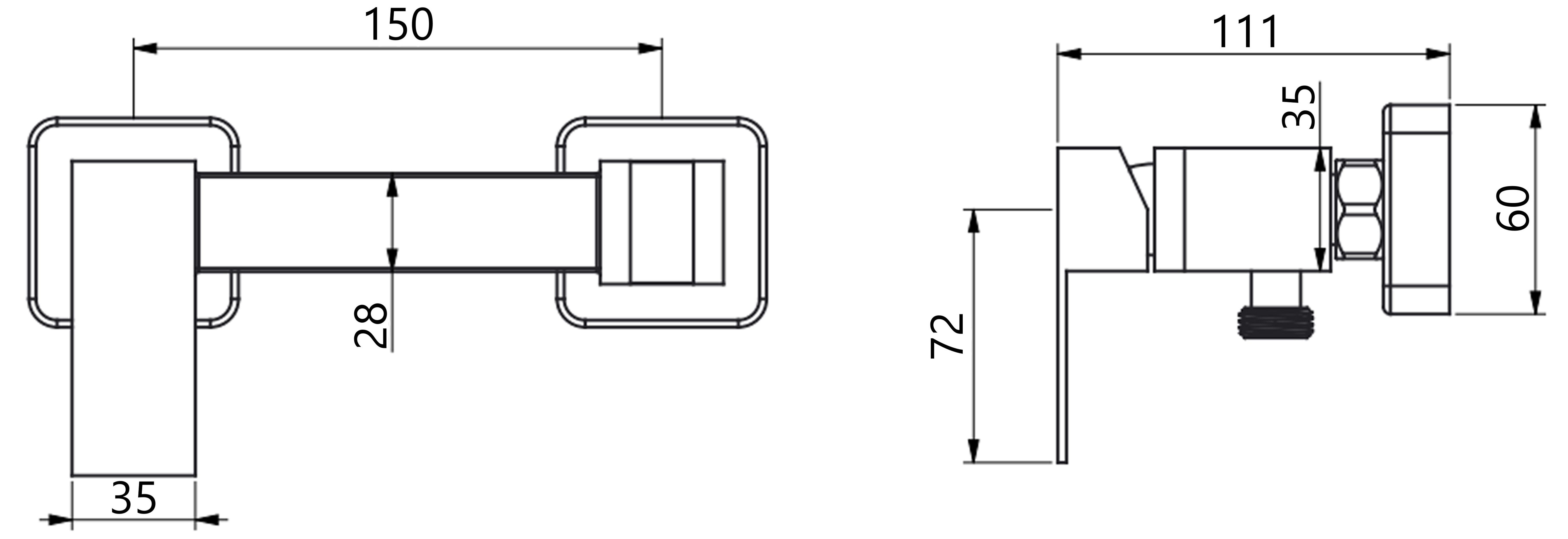 Lidz Kubis 110 Nickel (LDKUB110NKS46103) Габаритные размеры
