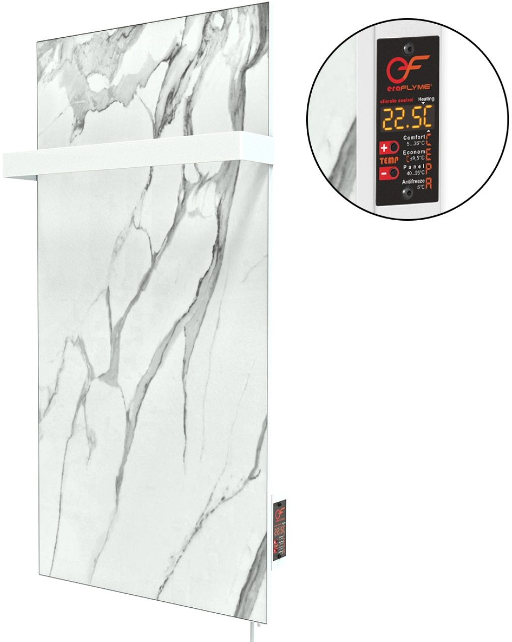 Полотенцесушитель Flyme 400TW(1) белый камень с белой дужкой