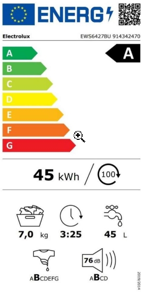 Electrolux EWS6427BU Класс энергоэффективности