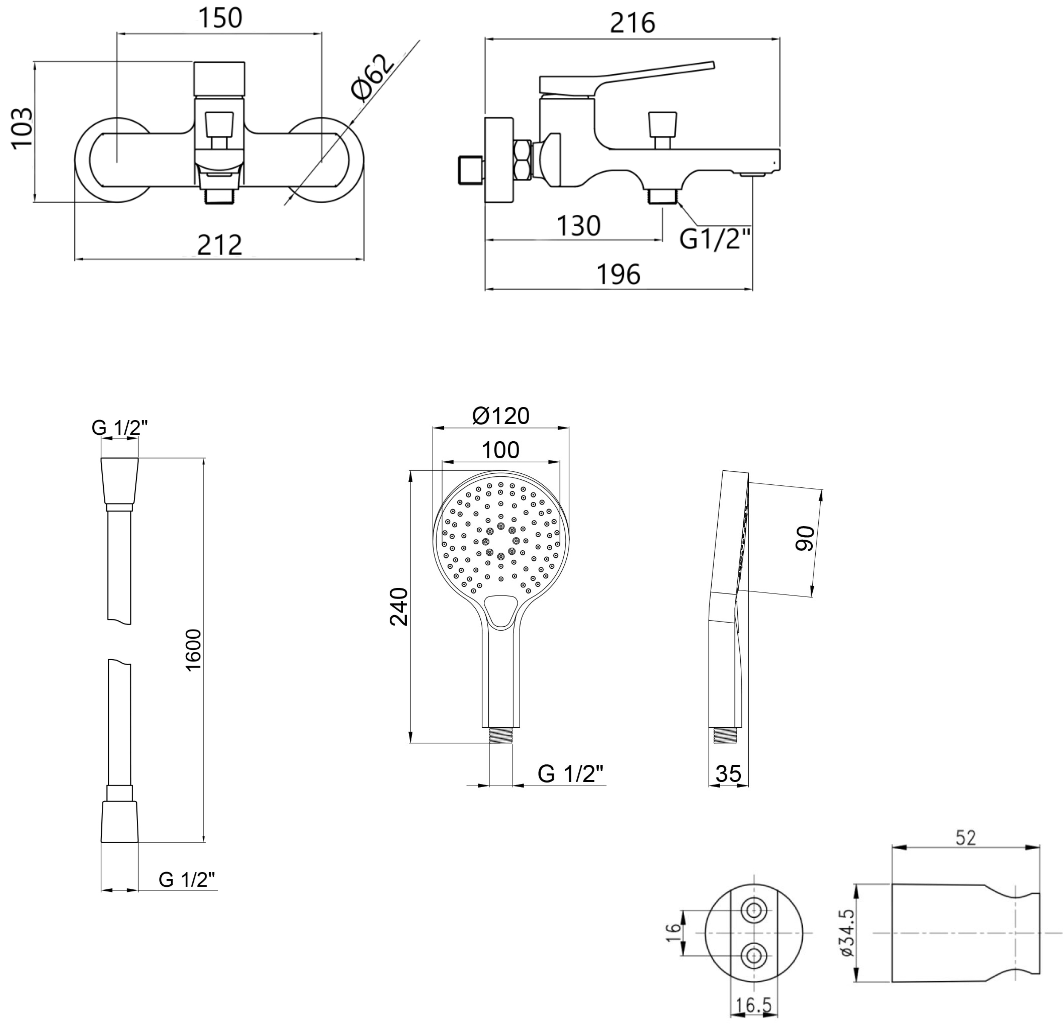 Q-Tap Slavonice (QTSLA259BLM4591850140) Габаритные размеры