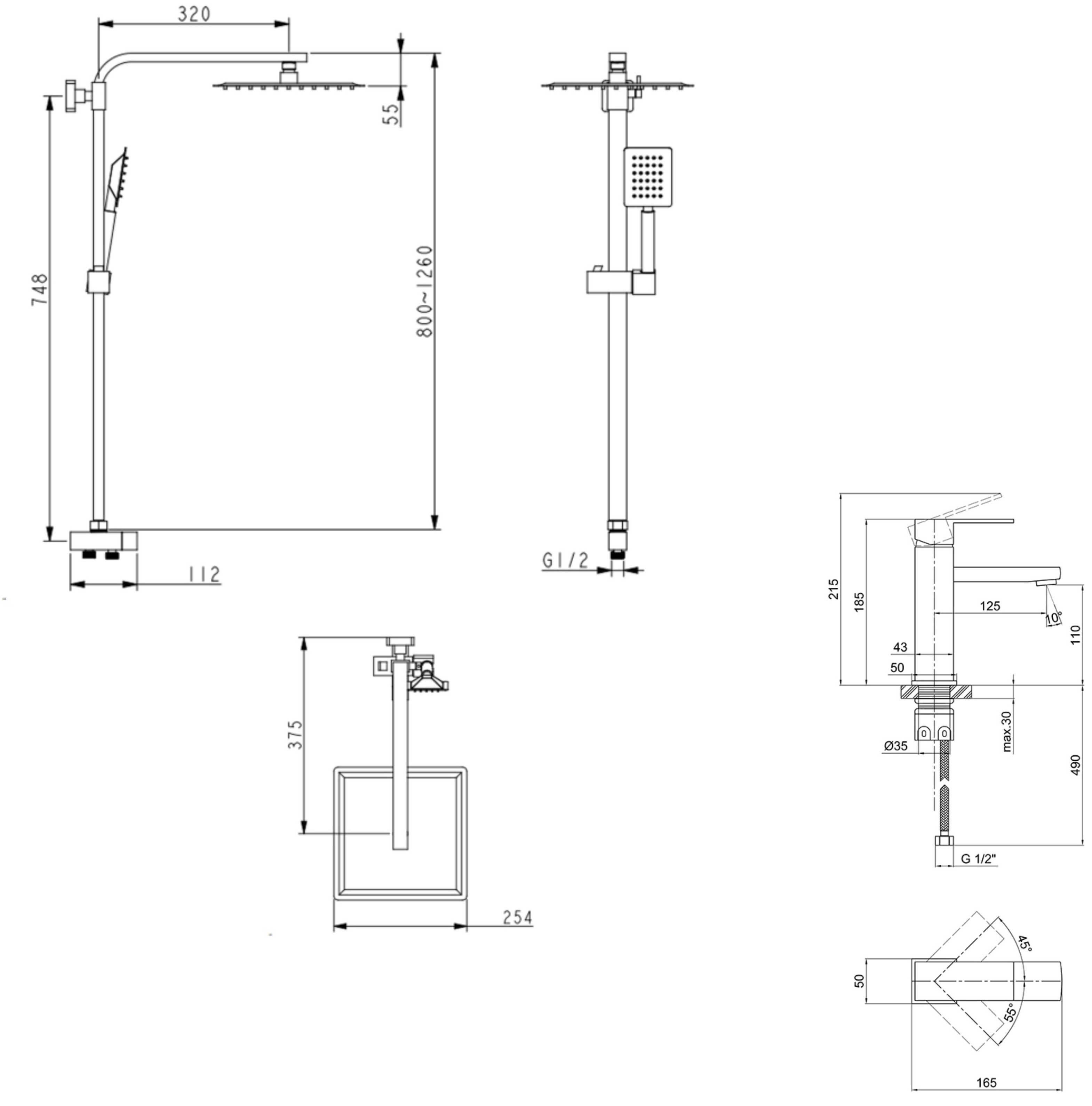 Lidz Kubis 001F Nickel + Kubis 1120 Nickel (LDKUB001FNKS2853449086) Габаритные размеры