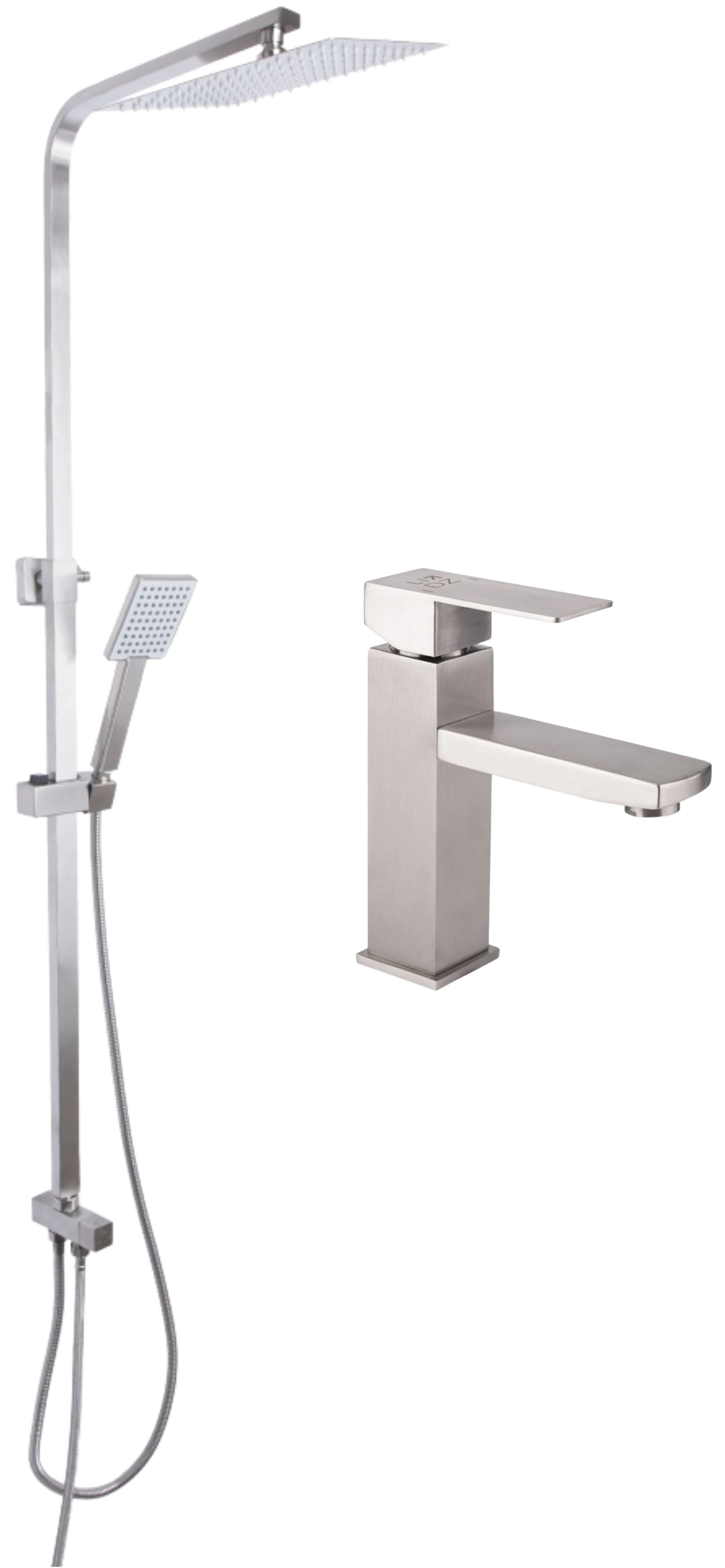 Душевой комплект Lidz Kubis 001F Nickel + Kubis 1120 Nickel (LDKUB001FNKS2853449086)