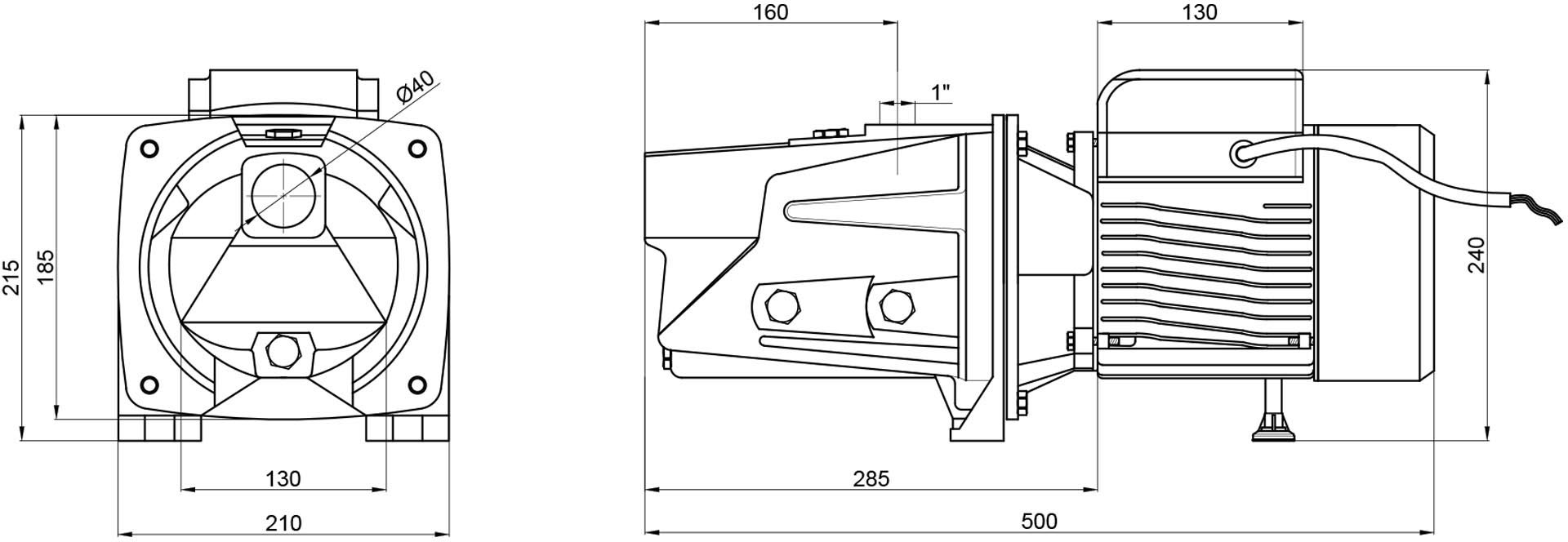 Thermo Alliance D-JSWm-15M 1,1 кВт (TADJSWM15M11) Габаритні розміри