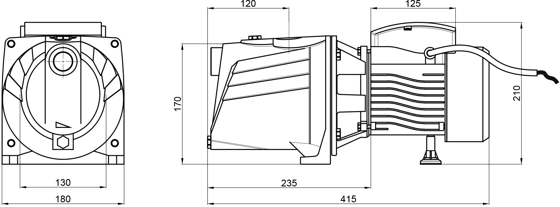 Thermo Alliance D-JNWm-10M 0,75 кВт (TADJNWM10M075) Габаритні розміри