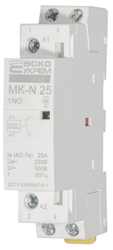 Контактор Аско-Укрем MK-N 1P 25A 1NO 220V (A0040030022) цена 415 грн - фотография 2
