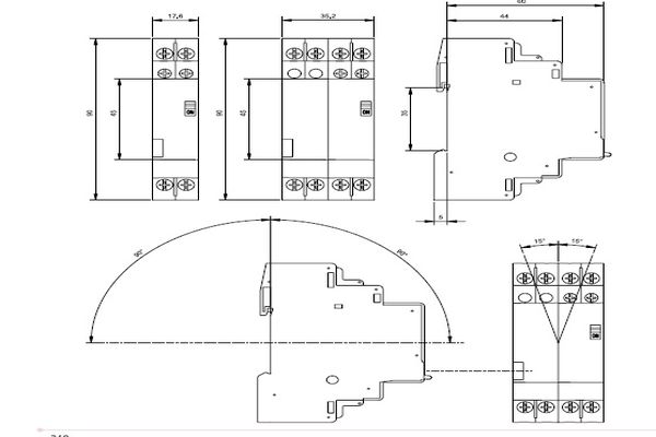 ETI RBS420-2C-230V AC (2464139) Габаритные размеры