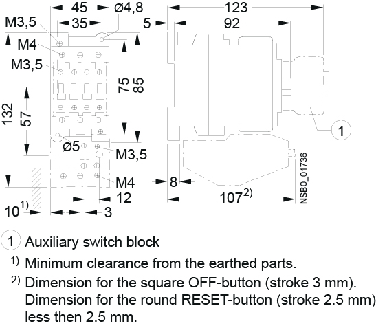 ETI CES 25.00-230V-50/60Hz (4646543) Габаритные размеры