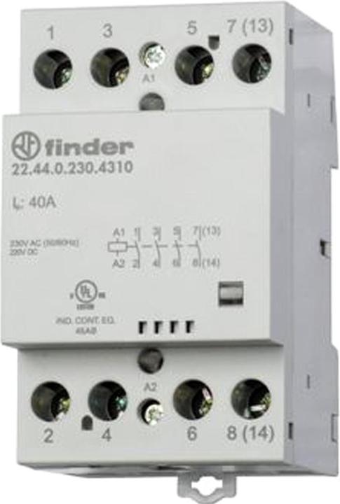 Инструкция контактор Finder 4NC 40A 220-240V AC/DC (224402304410)