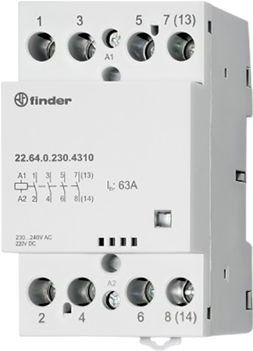 Купить контактор Finder 4NO 63A 220-240V AC/DC (226402304310) в Киеве
