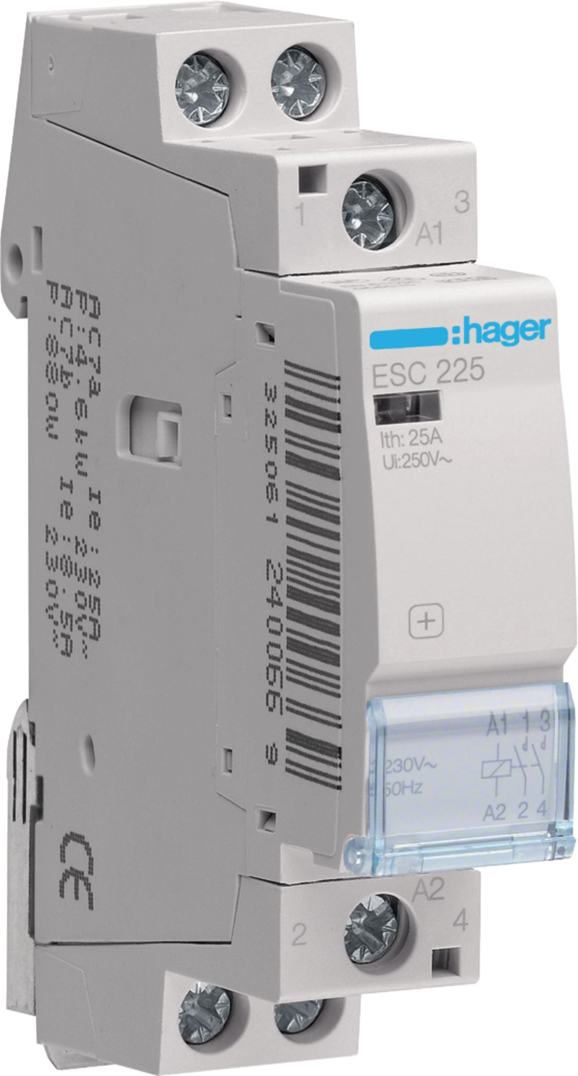 Контактор Hager 25A, 2NO, 230V (ESC225)