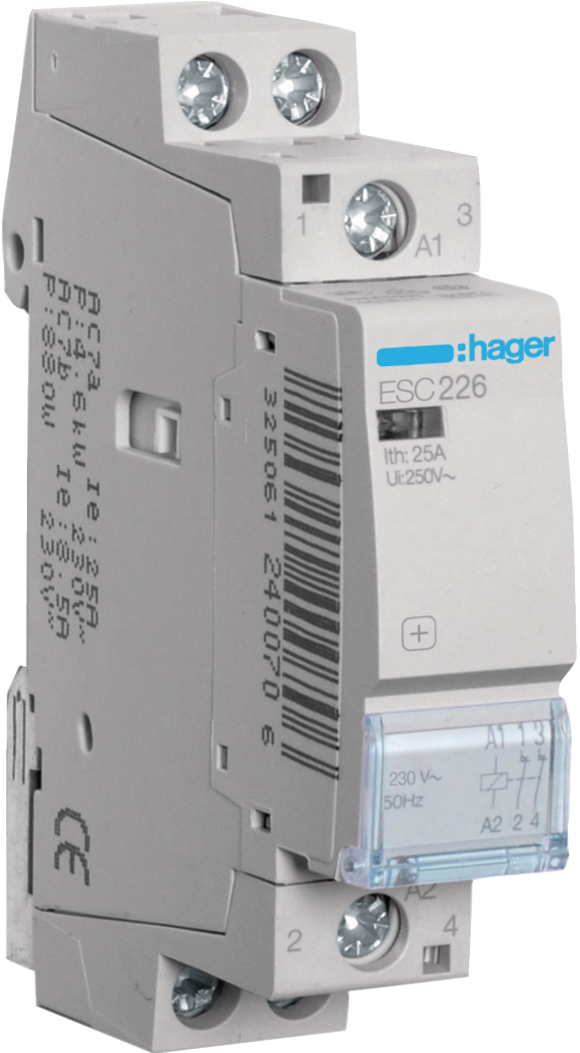 Контактор Hager 25A, 2NC, 230V (ESC226)