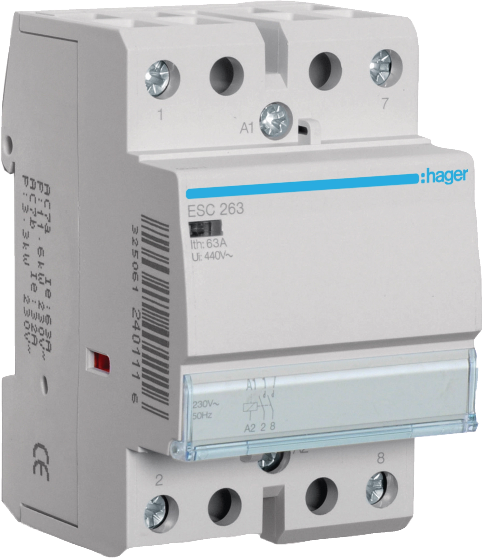 Контактор Hager 63A, 2NO, 230V (ESC263)