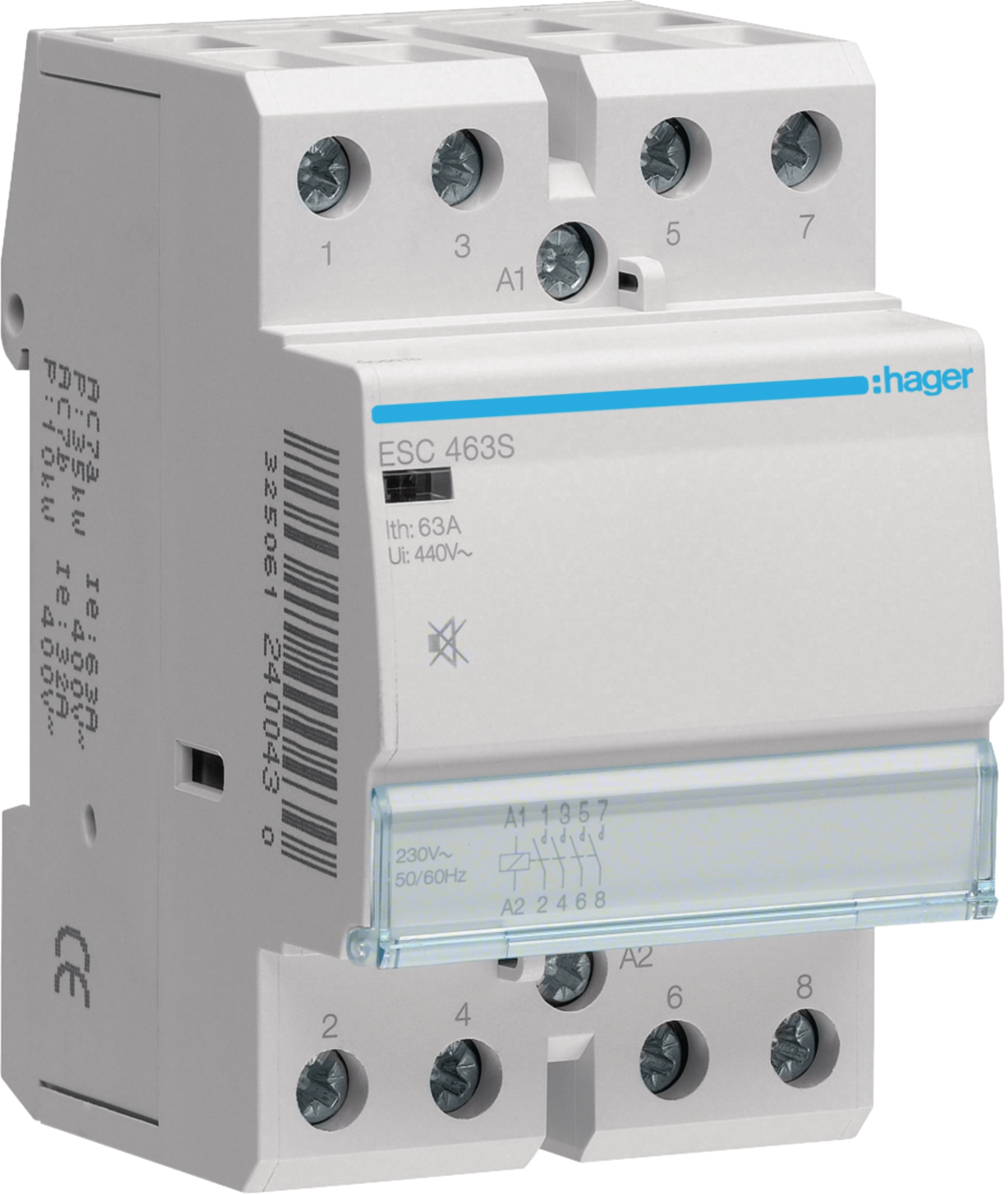 Контактор Hager 63A, 4NO, 230V (ESC463S)