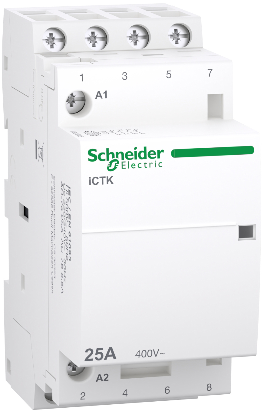 Контактор Schneider Electric Acti9 iCTK, 25A, 4 NO, 400 В, coil 230-240V (A9C40425)