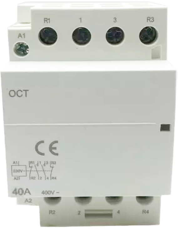 Характеристики контактор Tervix OCT, 4P, 2NO+2NC, 40A, 230V (661461)