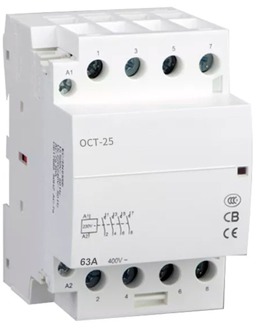 Инструкция контактор Tervix OCT, 4P, 4NO, 63A, 230V (661541)