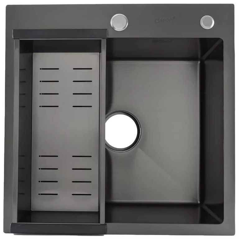 Кухонная мойка Gappo GS5050-6 500x500 мм сифон+коландер, нержавіюча сталь PVD