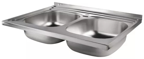 в продажу Кухонна мийка Wezer 7848(08) 790x480x180 мм, 2 чаши + сифон, Decor - фото 3