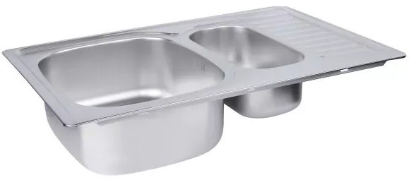 в продажу Кухонна мийка Wezer 7850(08) 780x500x180 мм, 2 чаши + сифон, Satin - фото 3