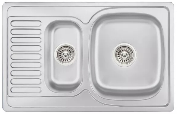 Wezer 7850(08) 780x500x180 мм, 2 чаши + сифон, Satin