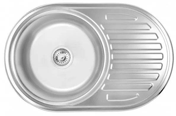 Кухонна мийка Wezer 7750(06) 770x500x160 мм, сифон, Satin